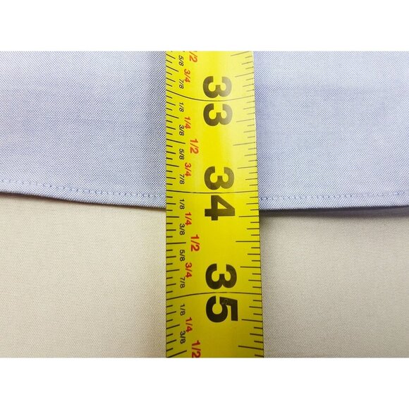 Jos. A. Bank Travelers Collection Size 18-34 Mens Blue Long Sleeve Cotton Shirt - Picture 6 of 8